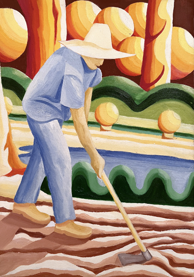 Le Jardinier - tableau "comme Malevitch"